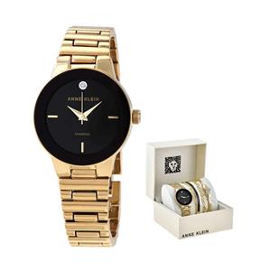 Anne Klein AK/3382BKST Dames Horloge en Armbandset 28mm 3ATM