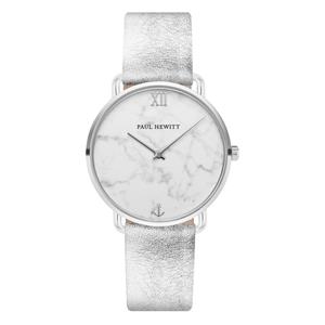 Paul Hewitt PH Miss Ocean Line Marble SS Leather Liguid Silver 33mm PH-M-S-M-28S