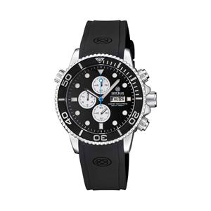 Deep Blue Master 1000 M1KCHRBLKSILSTRP | Chronograph quartz diver Black
