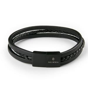 Paul McNeal MB0002BB Lederen Armband Lengte 21cm