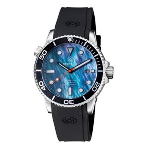 Deep Blue MASTER 1000 AUTOMATIC DIVER BLACK BEZEL -PLATINUM MOTHER OF PEARL DIAL