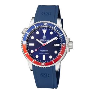 Deep Blue MASTER 1000 AUTOMATIC DIVER BLUE/RED BEZEL -BLUE DIAL 15/30/45 BEZEL