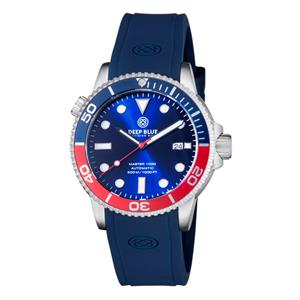 Deep Blue MASTER 1000 AUTOMATIC DIVER BLUE/RED BEZEL -BLUE DIAL 20/30/40/50 BEZEL