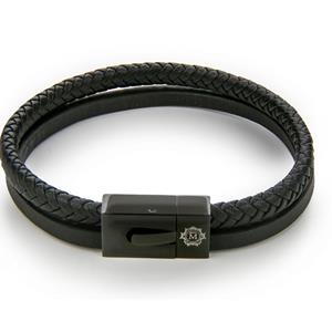 Monomen Men's Genuine Nappa Leather Bracelet MM10822BB