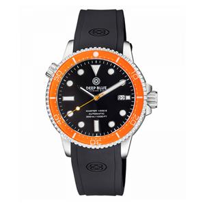 Deep Blue MASTER 1000 II 44MM AUTOMATIC DIVER ORANGE CERAMIC BEZEL -BLACK GLOSSY DIAL