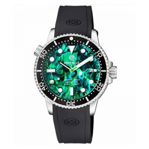 Deep Blue MASTER 1000 II 44MM AUTOMATIC DIVER BLACK CERAMIC BEZEL -GREEN ABALONE DIAL