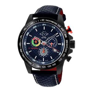 Gevril GV2 Men's Scuderia Blue Dial Blue Leather Chronograph Date Watch 9924