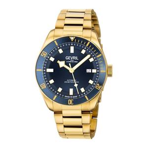 Gevril Men's Yorkville Automatic Gold Bracelet Blue 48602 Heren Horloge