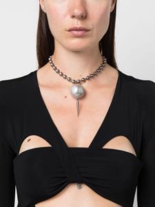 Alessandra Rich Halsketting verfraaid met parel - Zilver