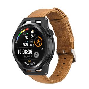 Strap-it Huawei Watch GT leren band (bruin)