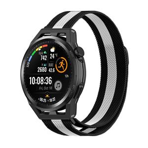 Strap-it Huawei Watch GT Milanese band (zwart/wit)