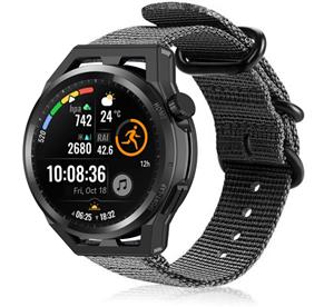 Strap-it Huawei Watch GT nylon gesp band (zwart)