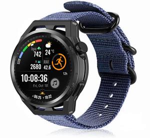 Strap-it Huawei Watch GT nylon gesp band (blauw)