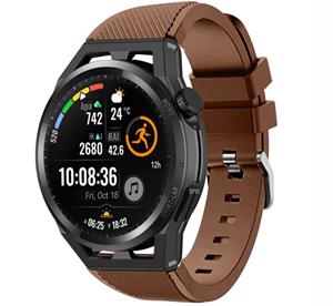 Strap-it Huawei Watch GT siliconen bandje (koffiebruin)