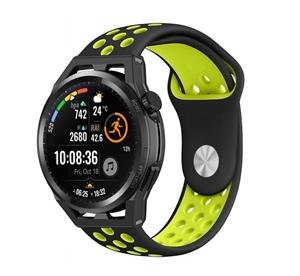 Strap-it Huawei Watch GT sport band (zwart/geel)