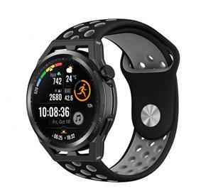 Strap-it Huawei Watch GT sport band (zwart/grijs)