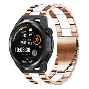 Strap-it Huawei Watch GT stalen band (rosÃ©goud/wit)