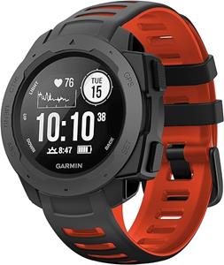Strap-it Garmin Instinct 1 / 2 sport bandje (zwart/rood)