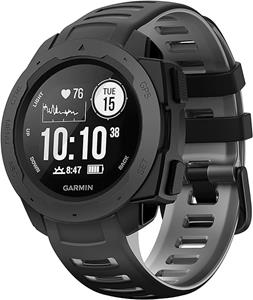 Strap-it Garmin Instinct 1 / 2 sport bandje (zwart/grijs)