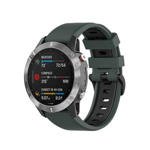 Strap-it Garmin Fenix 5x / 6x sport gesp band (olijfgroen/zwart)