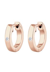 Elli DIAMONDS Dames Creoolse Basisdiamant (0.03 ct.) in 925 Sterling Zilver