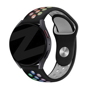 Bandz Samsung Galaxy Watch 5 44mm sport band 'Deluxe' (zwart/rainbow)
