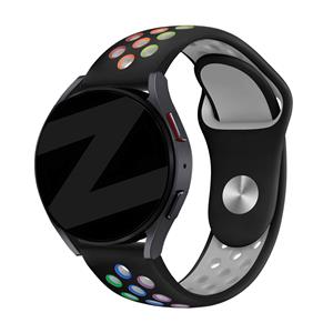 Bandz Samsung Galaxy Watch 4 Classic 42mm sport band 'Deluxe' (zwart/rainbow)