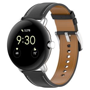 Strap-it Google Pixel Watch 1/2 leren bandje (zwart)