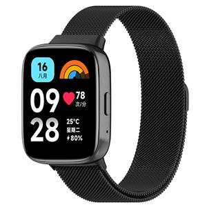 Strap-it Redmi Watch 3 Active / Lite Milanese band (zwart)