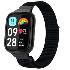 Strap-it Redmi Watch 3 Active / Lite nylon band (zwart)