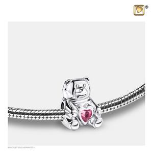 Urnwebshop Askraal Teddybeer Roze Kristal