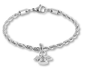 Urnwebshop RVS Aurora Armband met Ashanger Engeltje