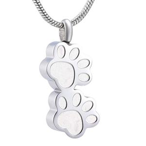 Urnwebshop RVS Ashanger Pootafdrukken Zilver, inclusief Collier