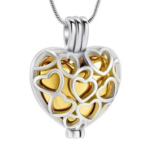 Urnwebshop RVS Ashanger Hart-Hartjes, Gouden Urntje en Slangencollier