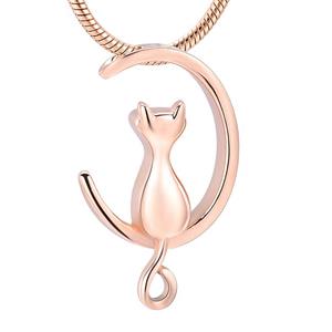 Urnwebshop RVS Assieraad Zittend Katje Rozegoud, inclusief Slangencollier