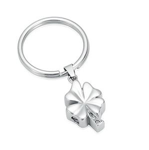 Urnwebshop As-sleutelhanger Dieren Klaver-Zirkonia Zilver