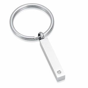 Urnwebshop As-sleutelhanger Dieren Buisje-Zirkonia Zilver