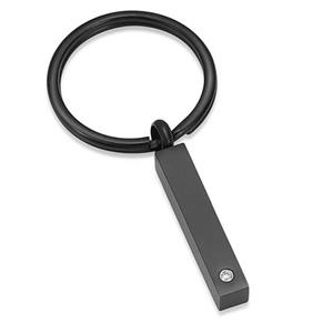 Urnwebshop As-sleutelhanger Dieren Buisje-Zirkonia Inktzwart