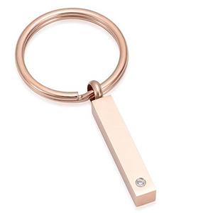 Urnwebshop As-sleutelhanger Dieren Buisje-Zirkonia Rozegoud