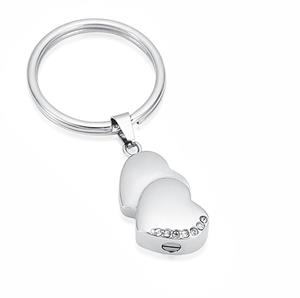 Urnwebshop As-sleutelhanger Dieren Hartjes-Zirkonia Zilver