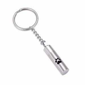 Urnwebshop As-sleutelhanger Dieren Buisje Pootje Zilver