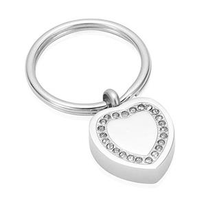 Urnwebshop As-sleutelhanger Dieren Hart-Zirkonia Zilver