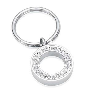 Urnwebshop As-sleutelhanger Dieren Cirkel-Zirkonia Zilver