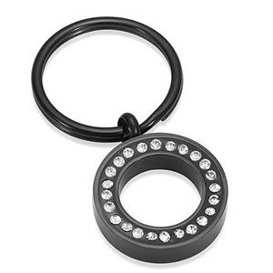 Urnwebshop As-sleutelhanger Dieren Cirkel-Zirkonia Inktzwart