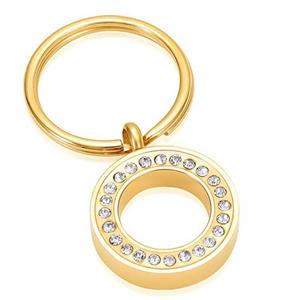 Urnwebshop As-sleutelhanger Dieren Cirkel-Zirkonia Goud