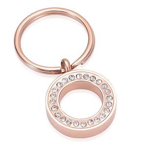 Urnwebshop As-sleutelhanger Dieren Cirkel-Zirkonia Rozegoud