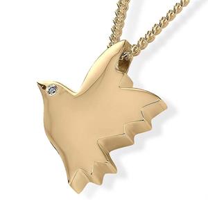 Urnwebshop Gouden Ashanger Vredesduif met briljant oog