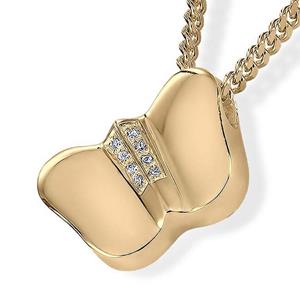 Urnwebshop Gouden Ashanger Vlinder met 8 briljantjes