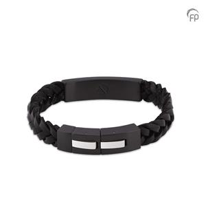 Urnwebshop Memory of a Lifetime As-Armband, Matzwart-Zilveren RVS Asruimte