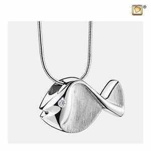 Urnwebshop Matzilveren Ashanger Vis Zirkonia, inclusief Collier